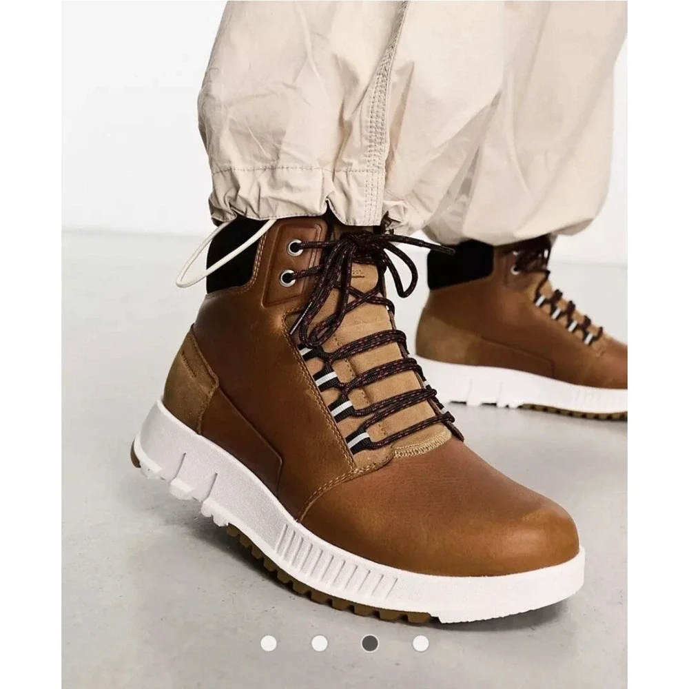 Sorel Brown Leather & Suede Lace-Up Rain & Snow Boots